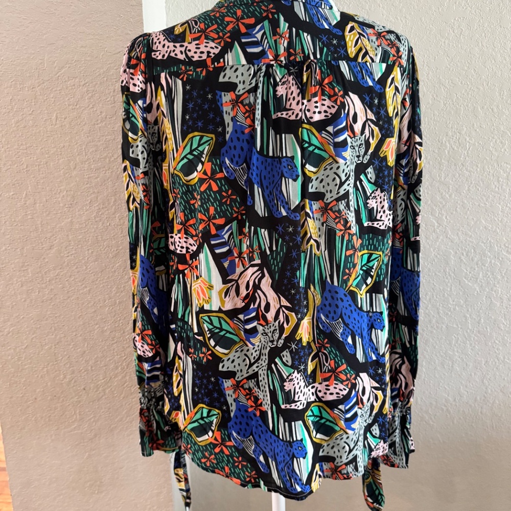 New Anthropologie Masha Volnova Carmiel Button Down Viscose Blouse Size 10 A - Picture 5 of 8